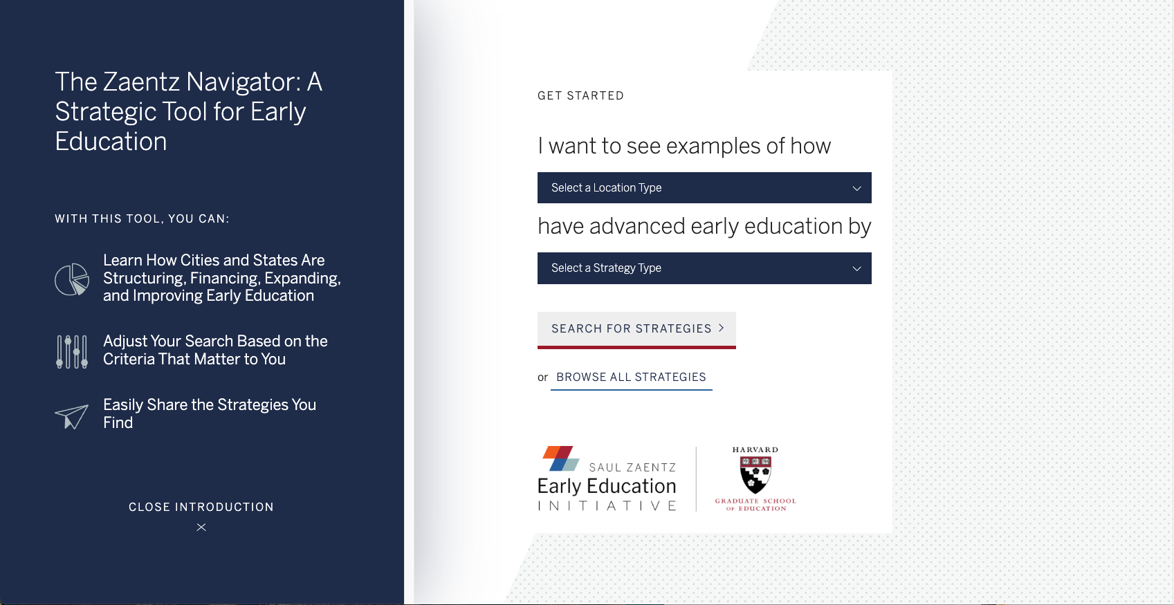 Screenshot of Zaentz Navigator website. Screenshot of Zaentz Navigator website.