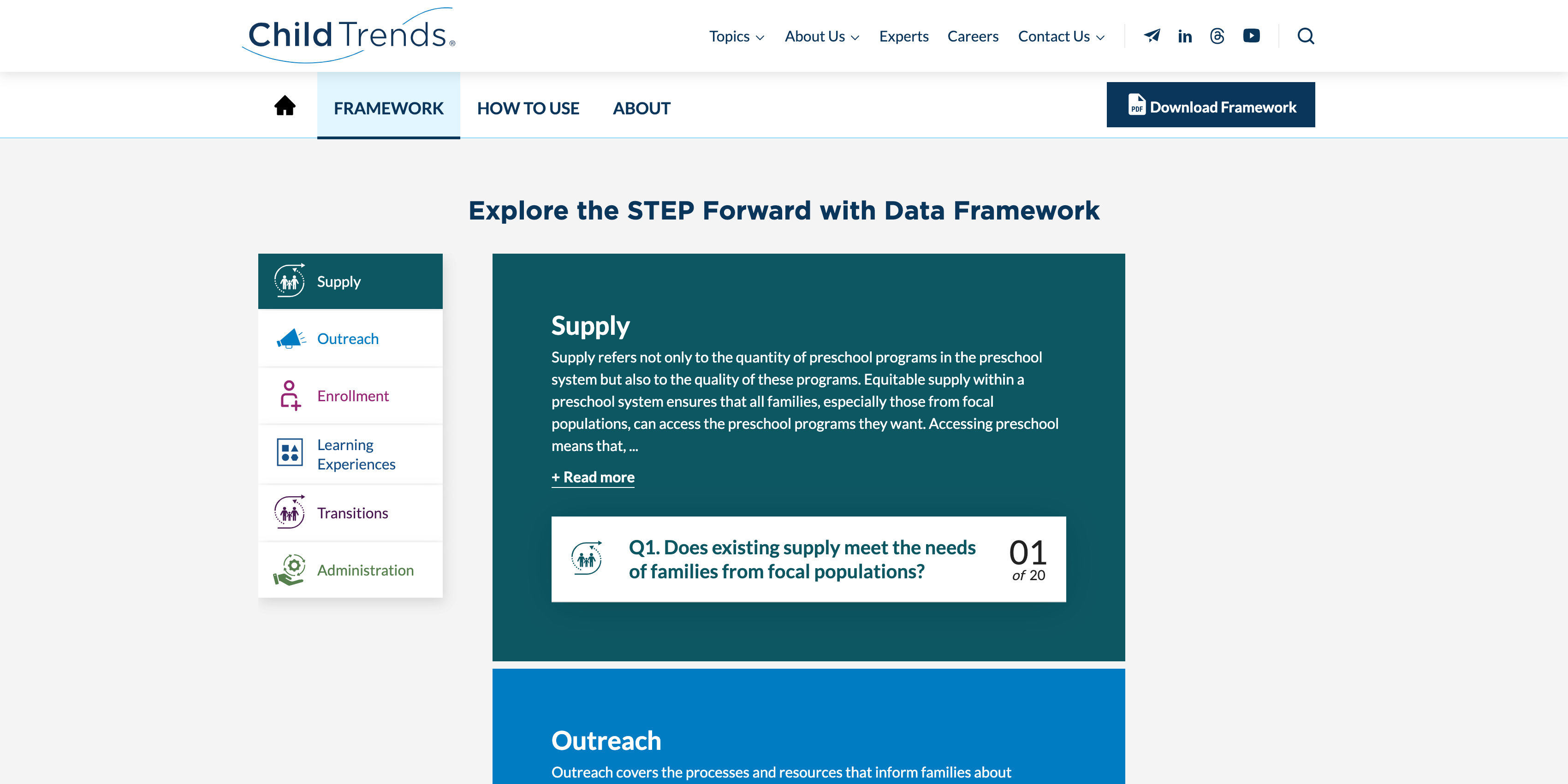 Screenshot of the website for the System Transformation for Equitable Preschools Framework. Screenshot of the website for the System Transformation for Equitable Preschools Framework.