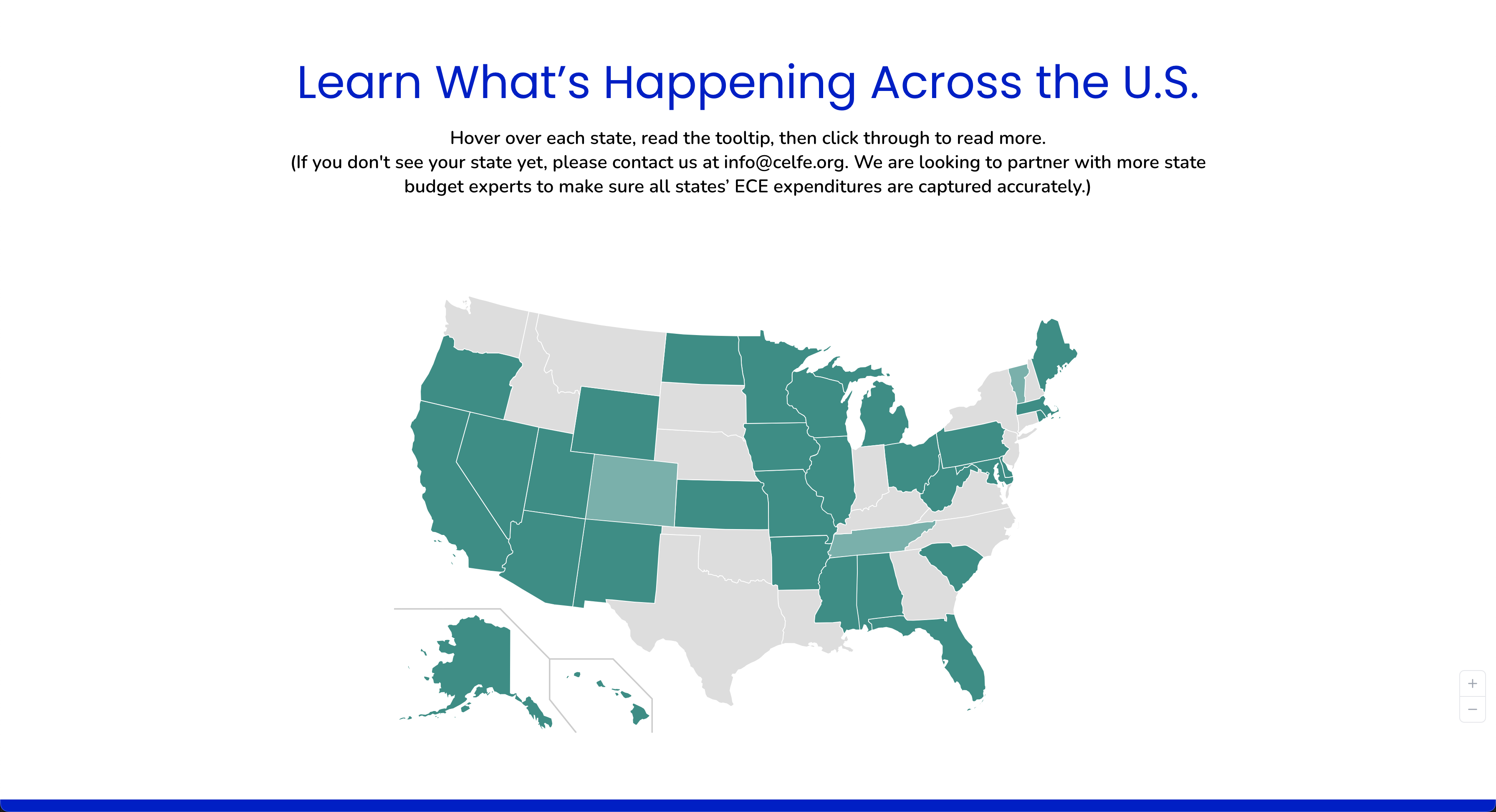 Screenshot of the website for the Alliance for Early Success's tool, The State of Birth Through Eight. Screenshot of the website for the Alliance for Early Success's tool, The State of Birth Through Eight.