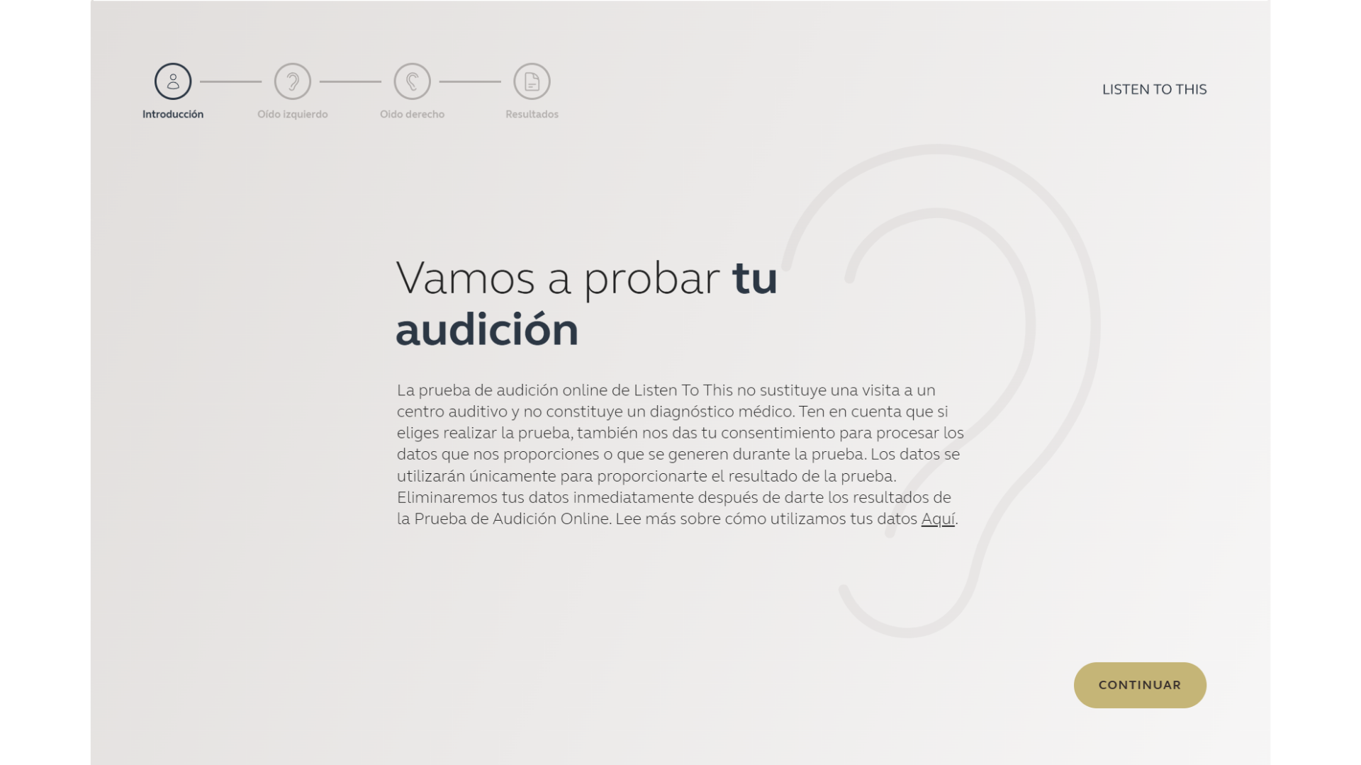 LISTEN TO THIS prueba de audición LISTEN TO THIS prueba de audición