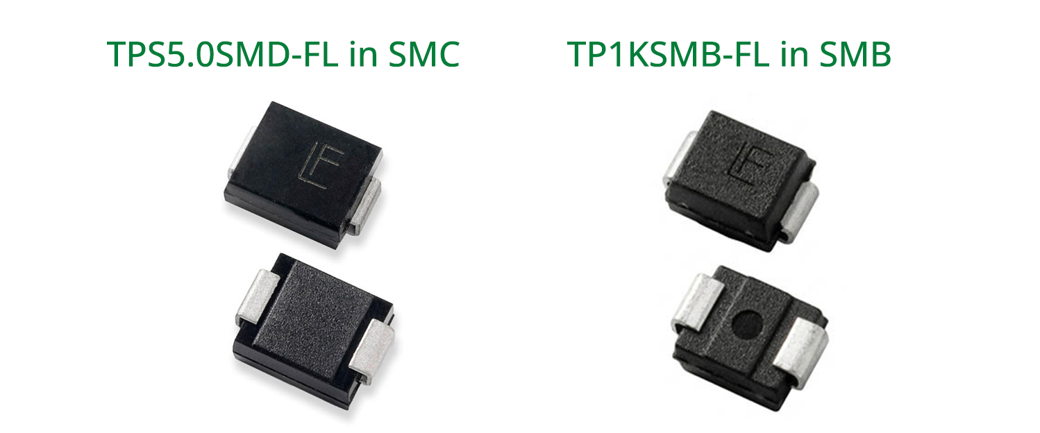 TP5.0SMD-FL & TP1KSMB-FL TVS Diodes
